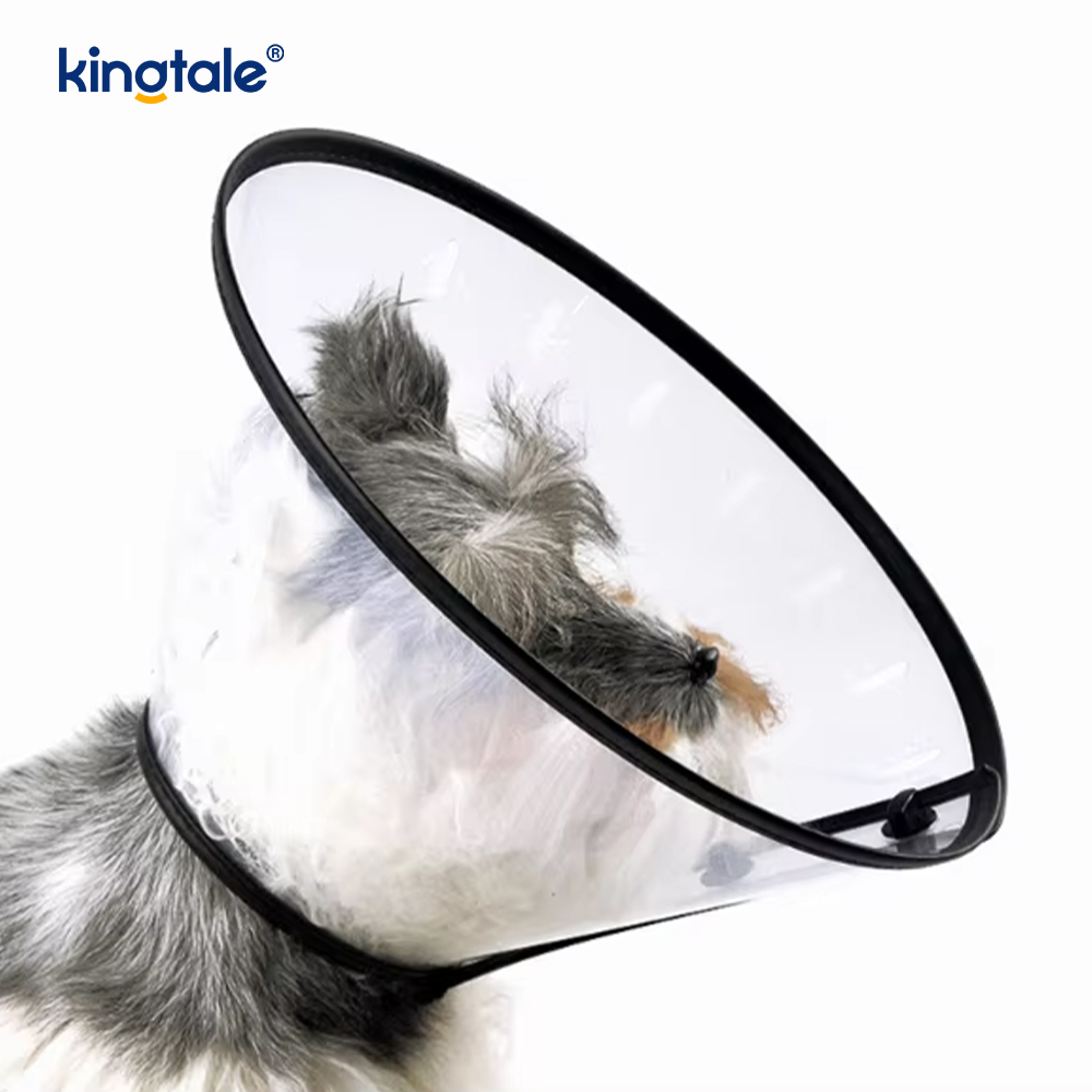 Kingtale Justerbar Blød Pet Recovery Halsbånd til Hunde Katte Bæredygtig Solid Plast Personlig Beskyttende Plastic Cone