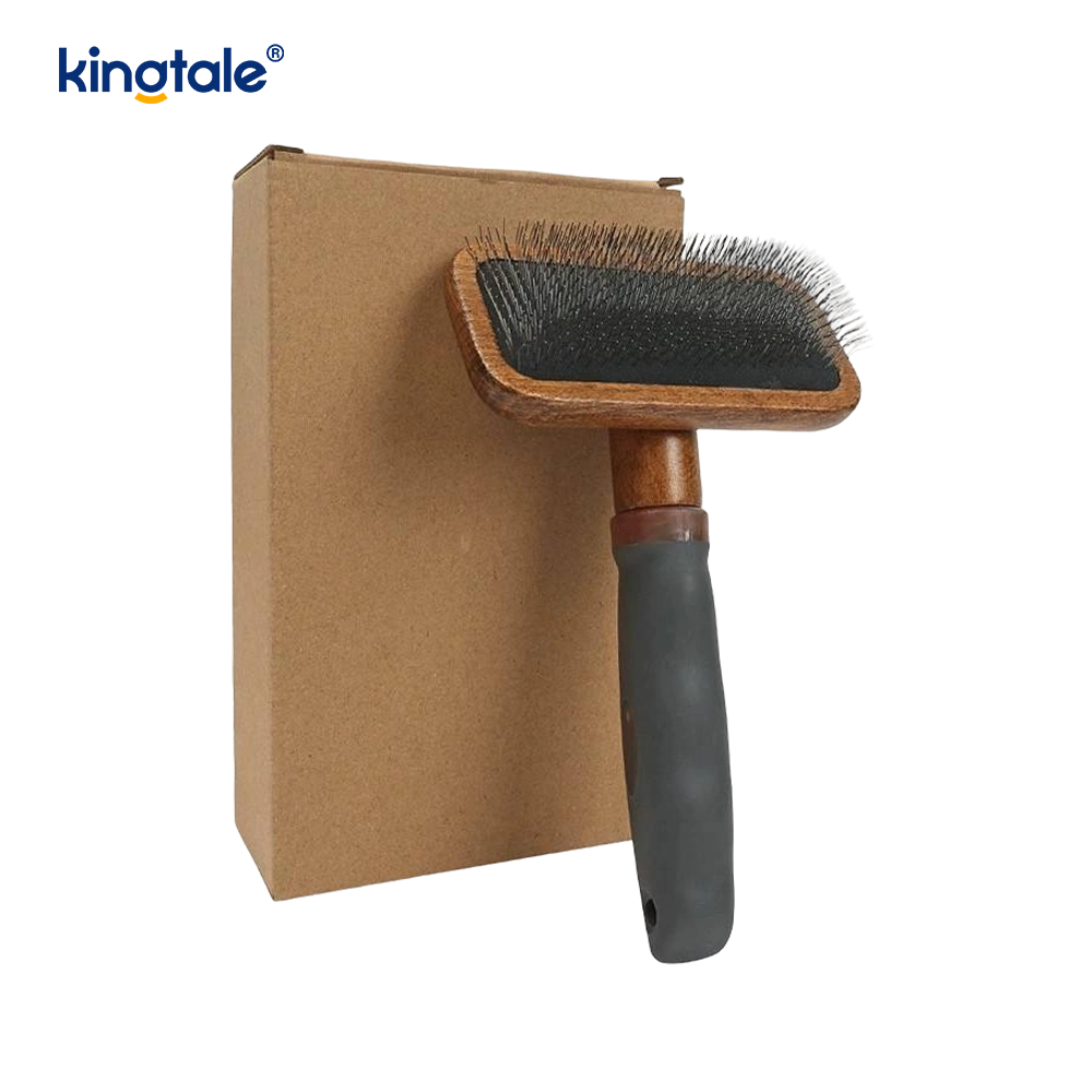 Rustfrit stålstifter Bøgetræ Krop Ground Pet Comb