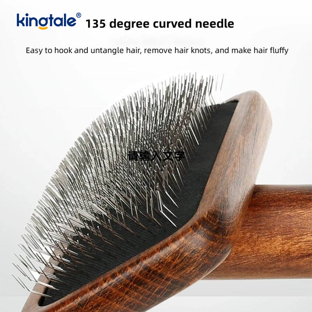 Rustfrit stålstifter Bøgetræ Krop Ground Pet Comb
