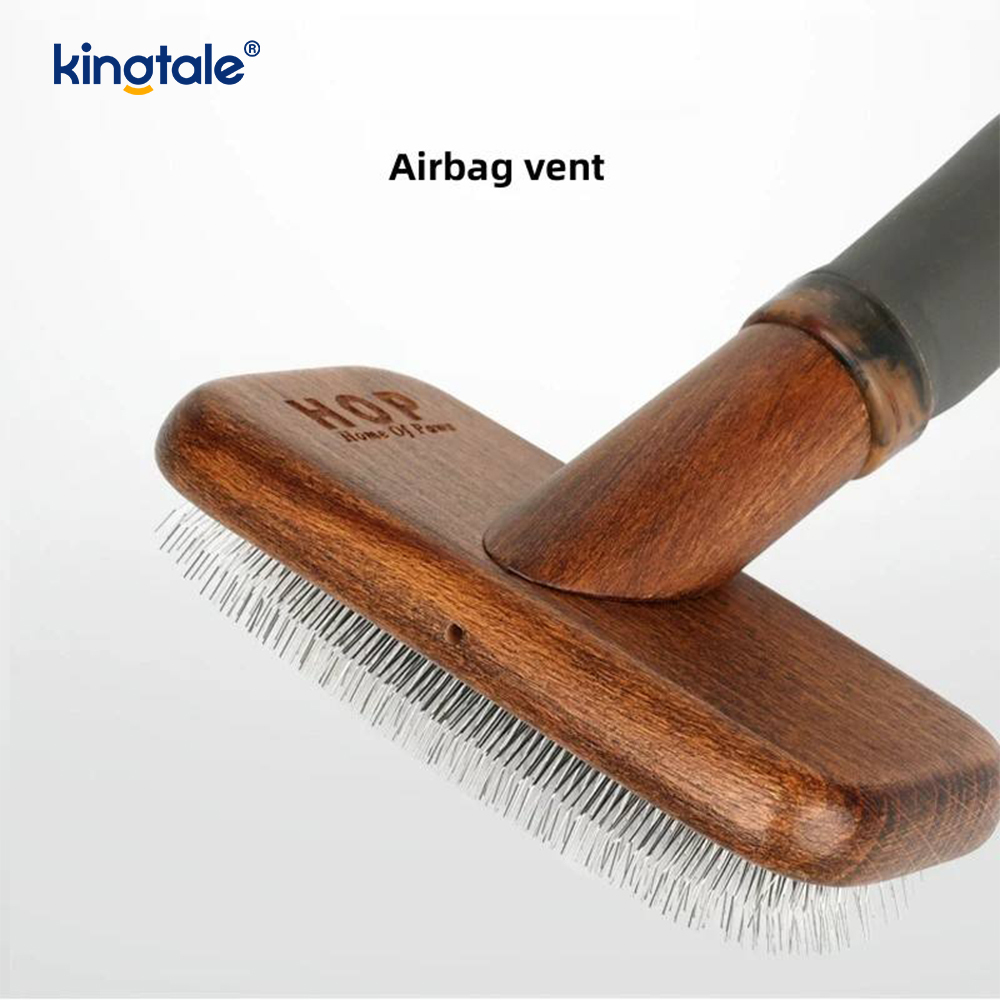 Rustfrit stålstifter Bøgetræ Krop Ground Pet Comb