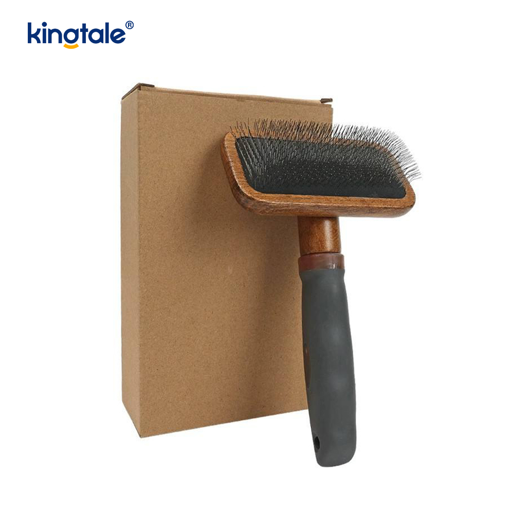 Rustfrit stålstifter Bøgetræ Krop Ground Pet Comb