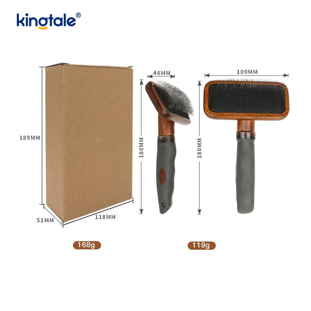 Rustfrit stålstifter Bøgetræ Krop Ground Pet Comb