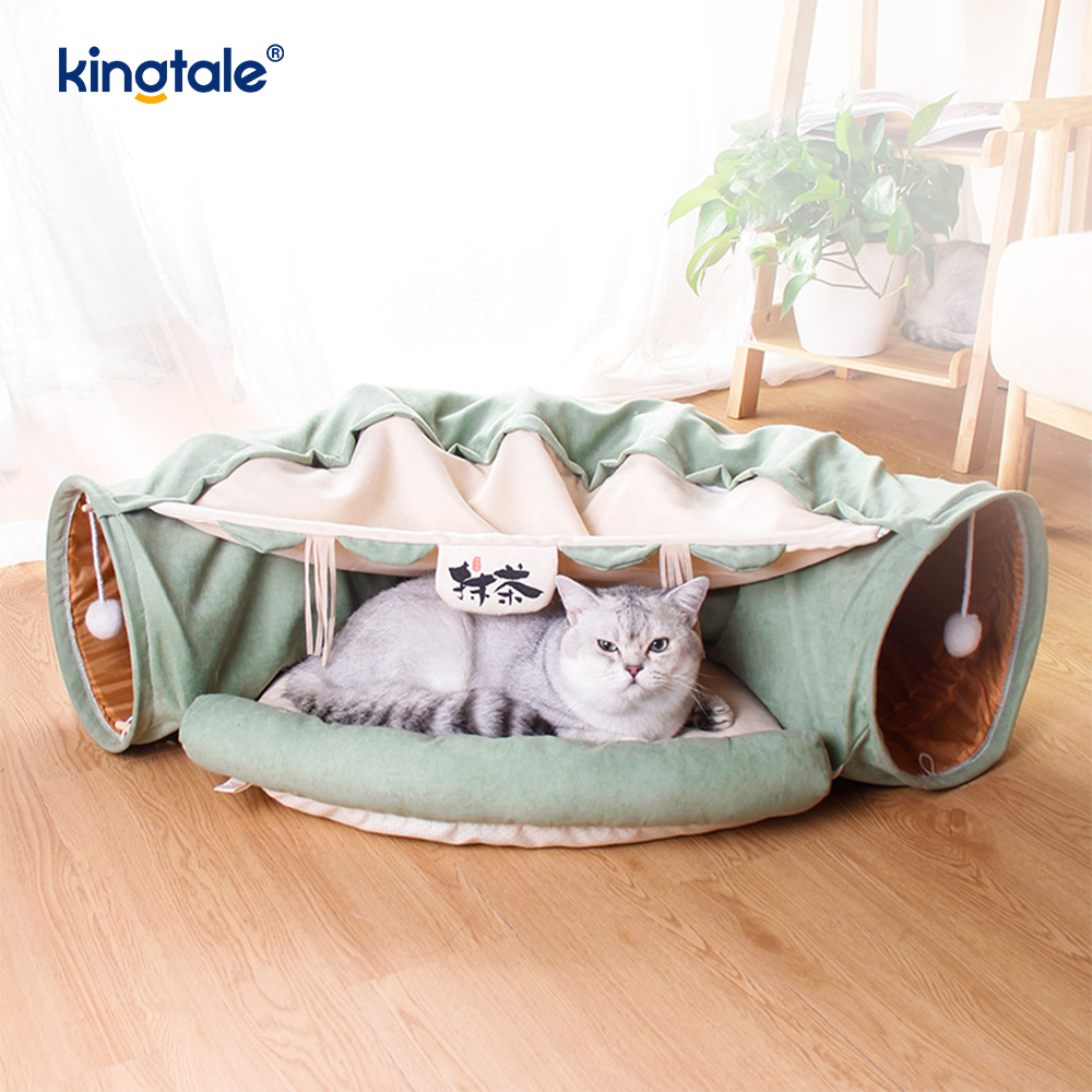 Sammenklappelig Cat Play Tunnel Interactive Toy Maze Cat House Tunnels Indendørs
