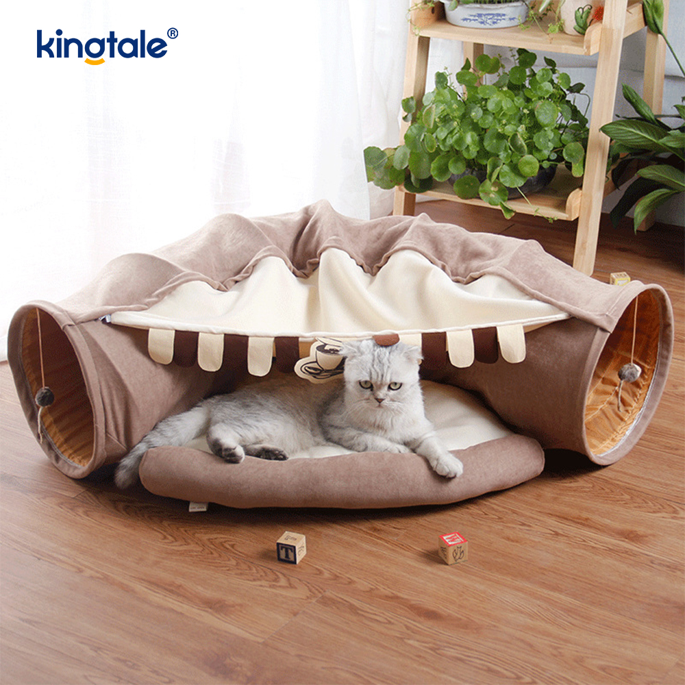 Sammenklappelig Cat Play Tunnel Interactive Toy Maze Cat House Tunnels Indendørs