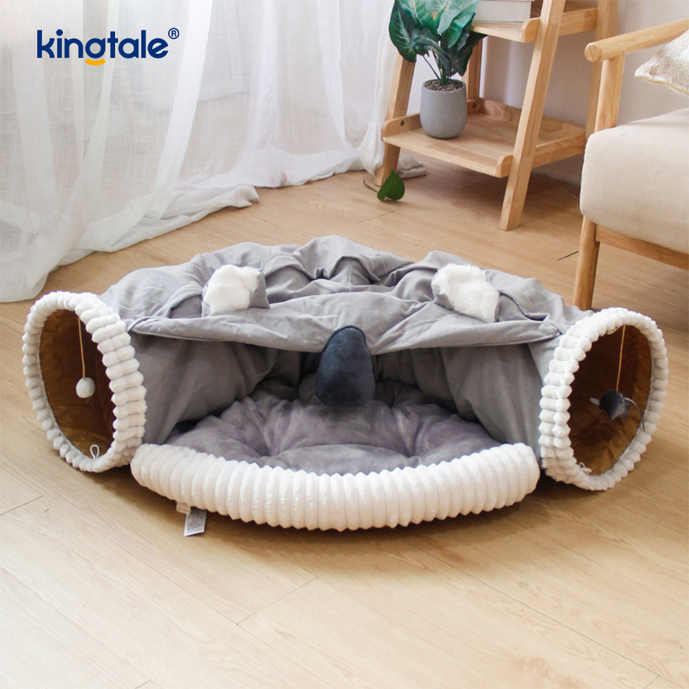Sammenklappelig Cat Play Tunnel Interactive Toy Maze Cat House Tunnels Indendørs