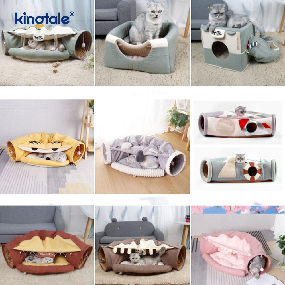Sammenklappelig Cat Play Tunnel Interactive Toy Maze Cat House Tunnels Indendørs