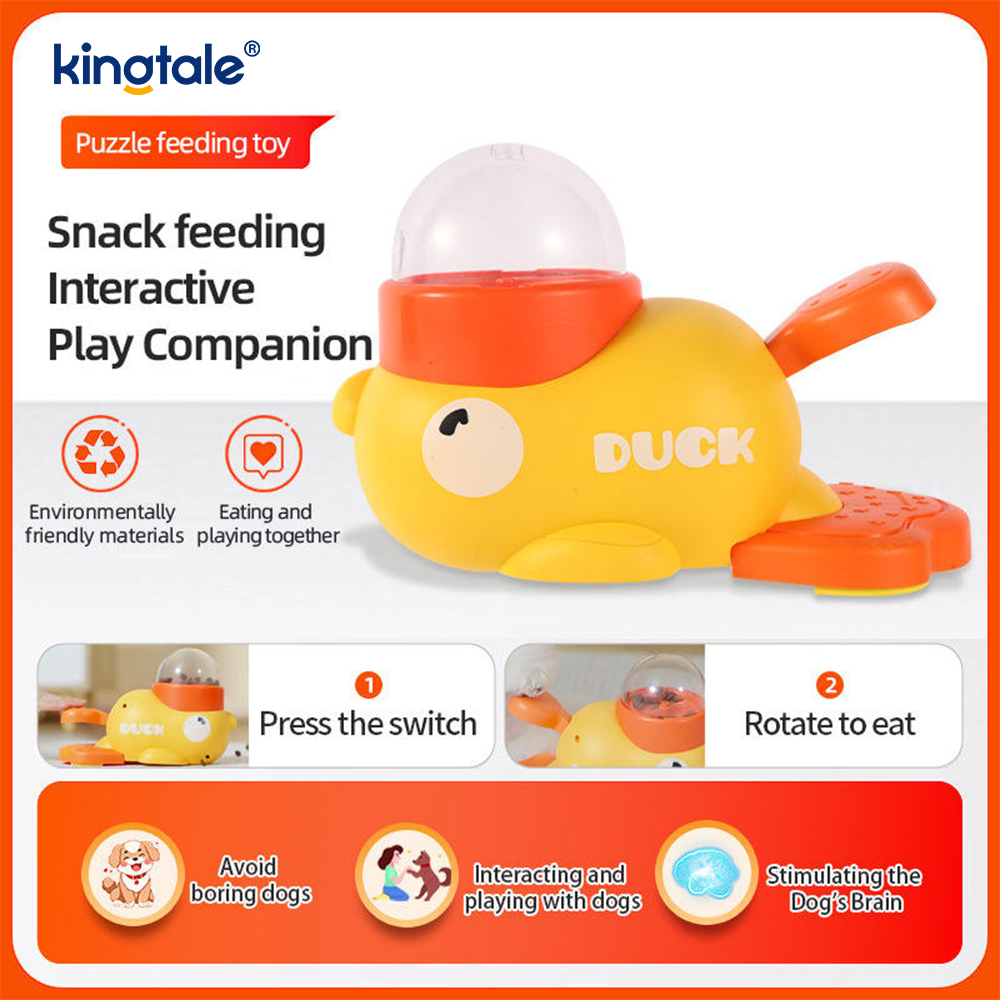 Little Yellow Duck Pet Feeder Interaktivt Hundelegetøj Foder Puslespil Slow Feeder
