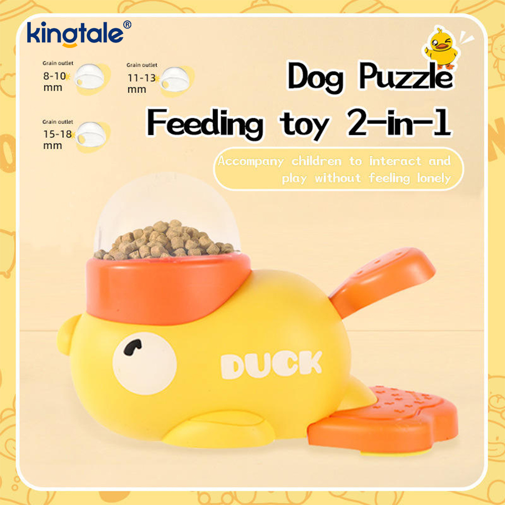 Little Yellow Duck Pet Feeder Interaktivt Hundelegetøj Foder Puslespil Slow Feeder
