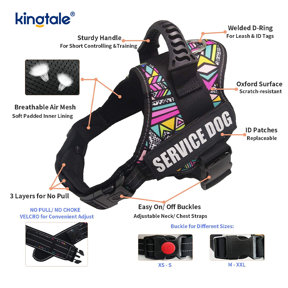 No Pull Reflekterende Designer Hundesele Solid Nylon Rope Hundesnor
