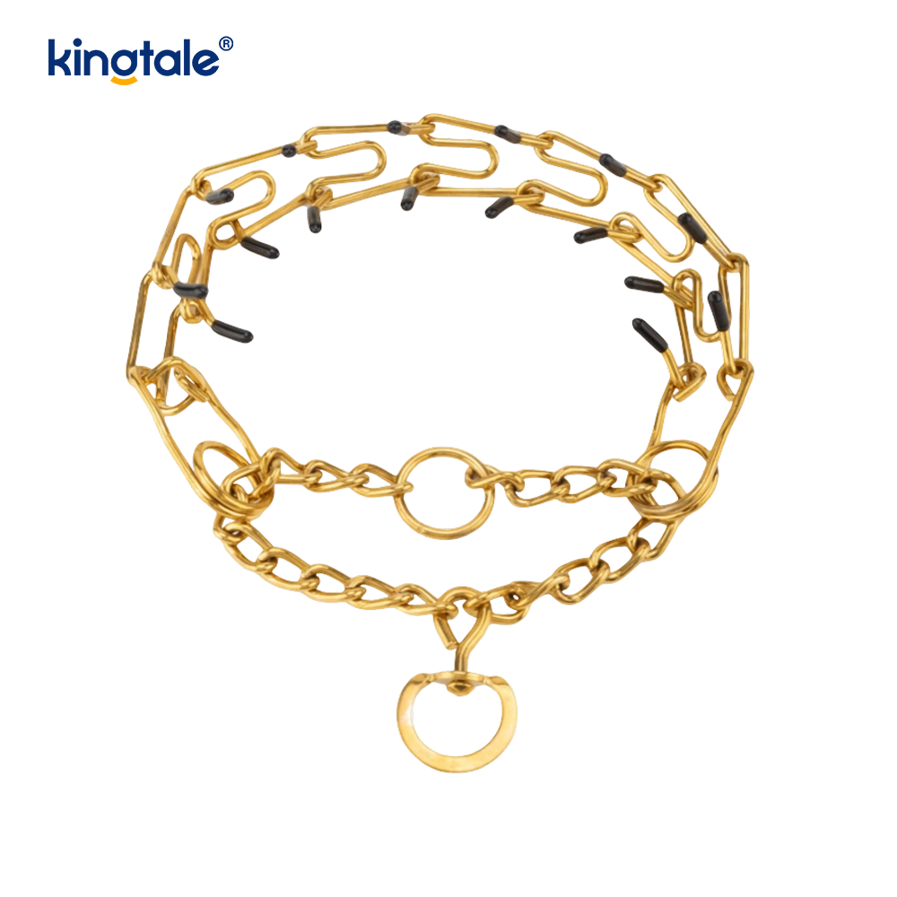 Pet Pinch Choke Halsbånd Carbon Steel Metal Prong Hundetræningshalsbånd