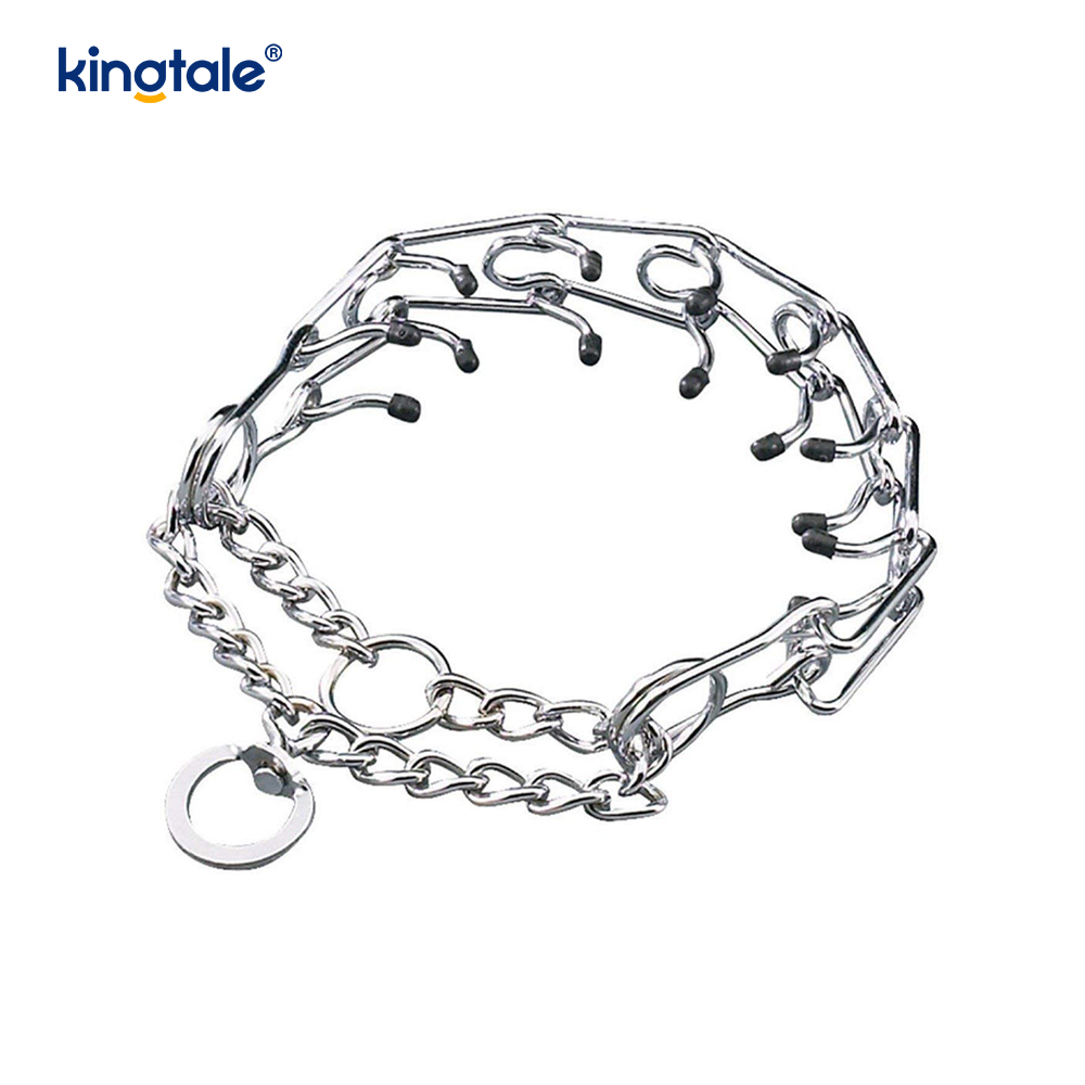 Pet Pinch Choke Halsbånd Carbon Steel Metal Prong Hundetræningshalsbånd