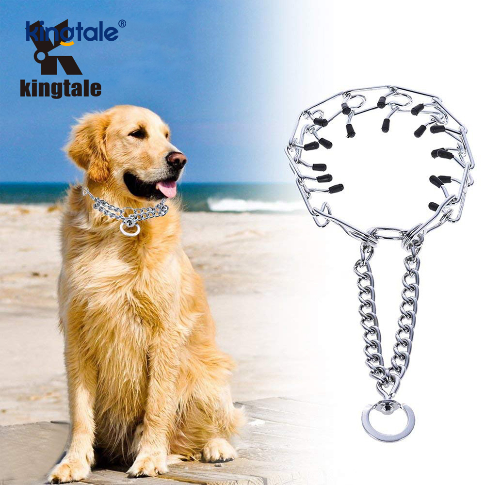 Pet Pinch Choke Halsbånd Carbon Steel Metal Prong Hundetræningshalsbånd