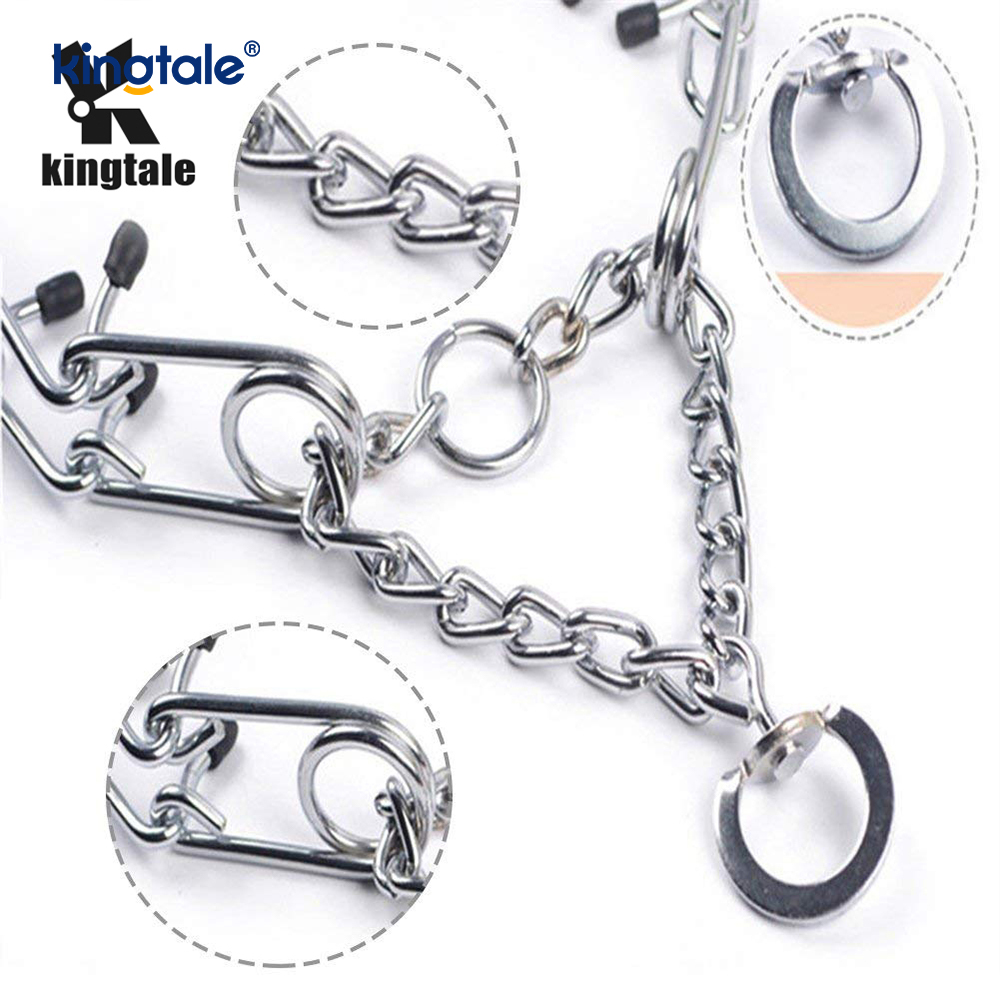 Pet Pinch Choke Halsbånd Carbon Steel Metal Prong Hundetræningshalsbånd