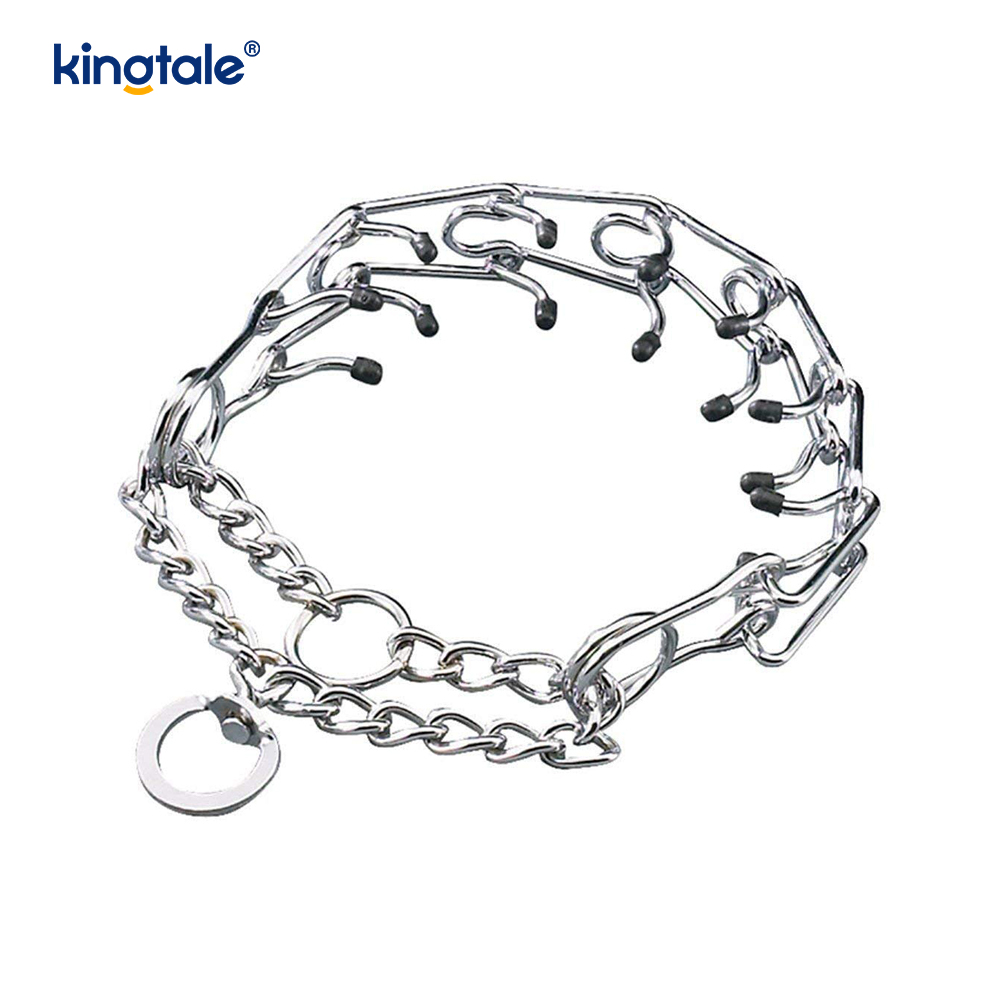 Pet Pinch Choke Halsbånd Carbon Steel Metal Prong Hundetræningshalsbånd