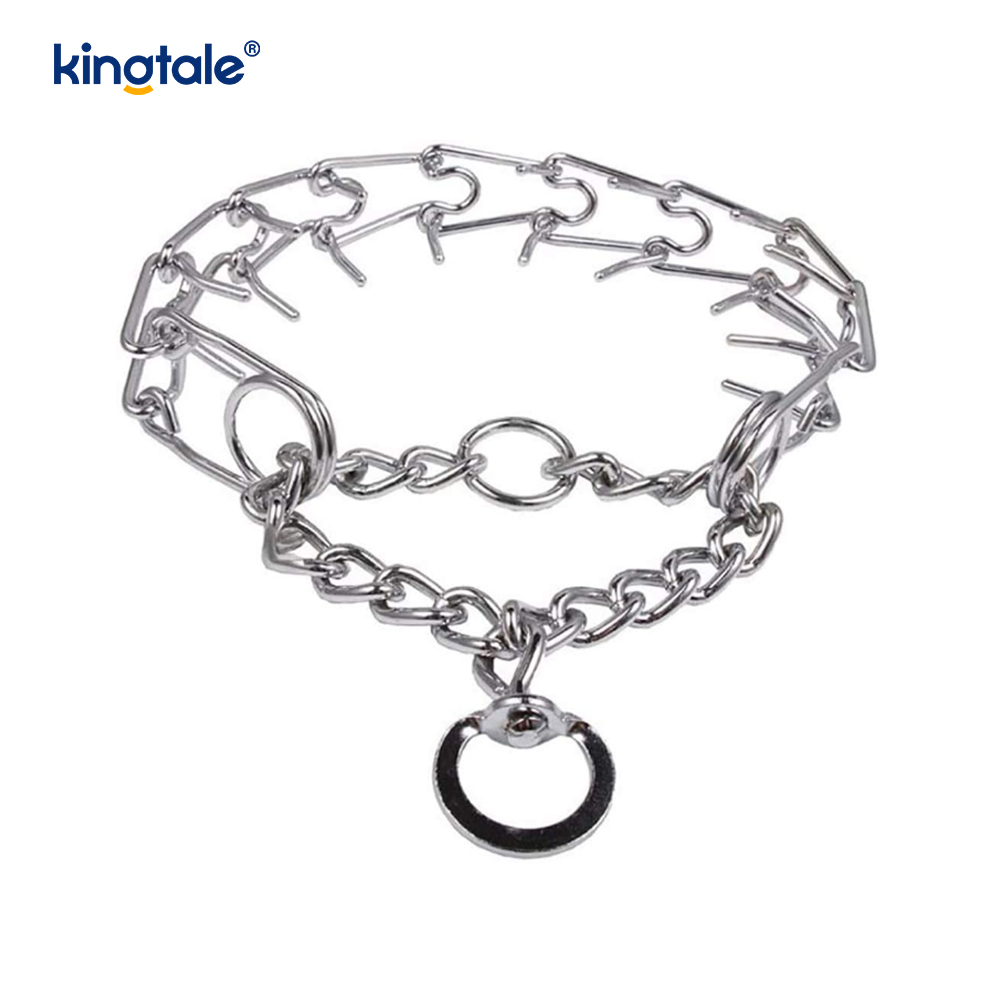 Pet Pinch Choke Halsbånd Carbon Steel Metal Prong Hundetræningshalsbånd