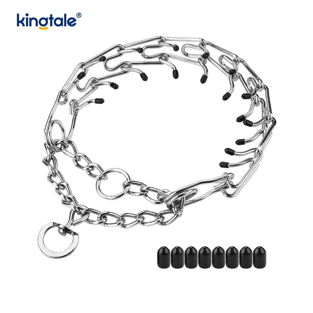 Pet Pinch Choke Halsbånd Carbon Steel Metal Prong Hundetræningshalsbånd