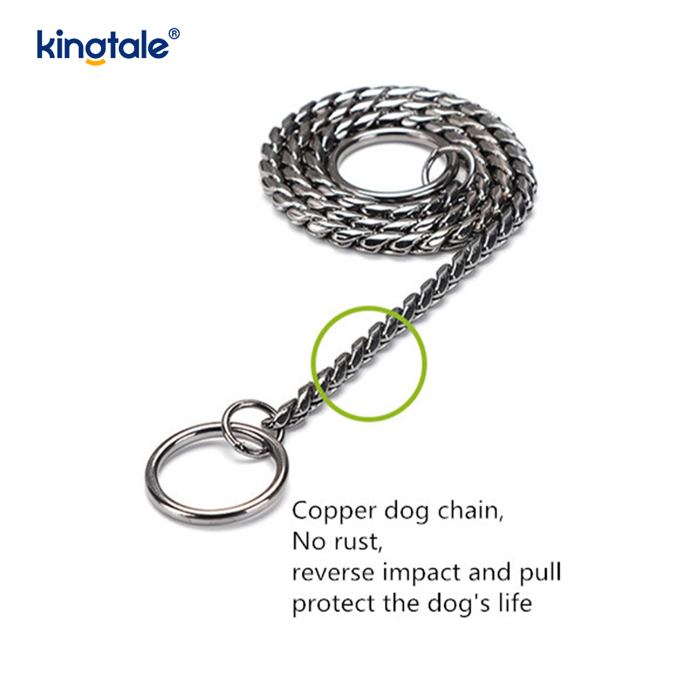 Pure Copper Metal Snake Dog Chain Halsbånd til små og mellemstore hunde