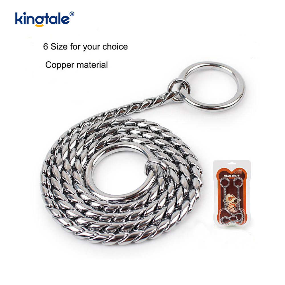 Pure Copper Metal Snake Dog Chain Halsbånd til små og mellemstore hunde