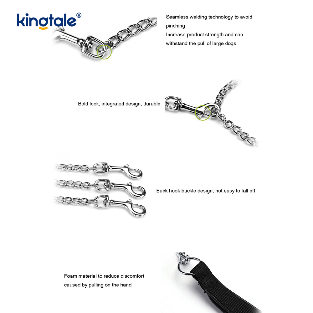 Brugerdefineret metal Heavy Duty hundekæde bly med skumhåndtag til hunde