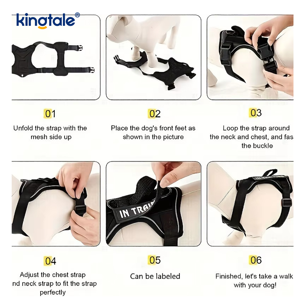 No-Pull Reflekterende Taktisk Heavy Duty Taktisk Hundesele til store hunde