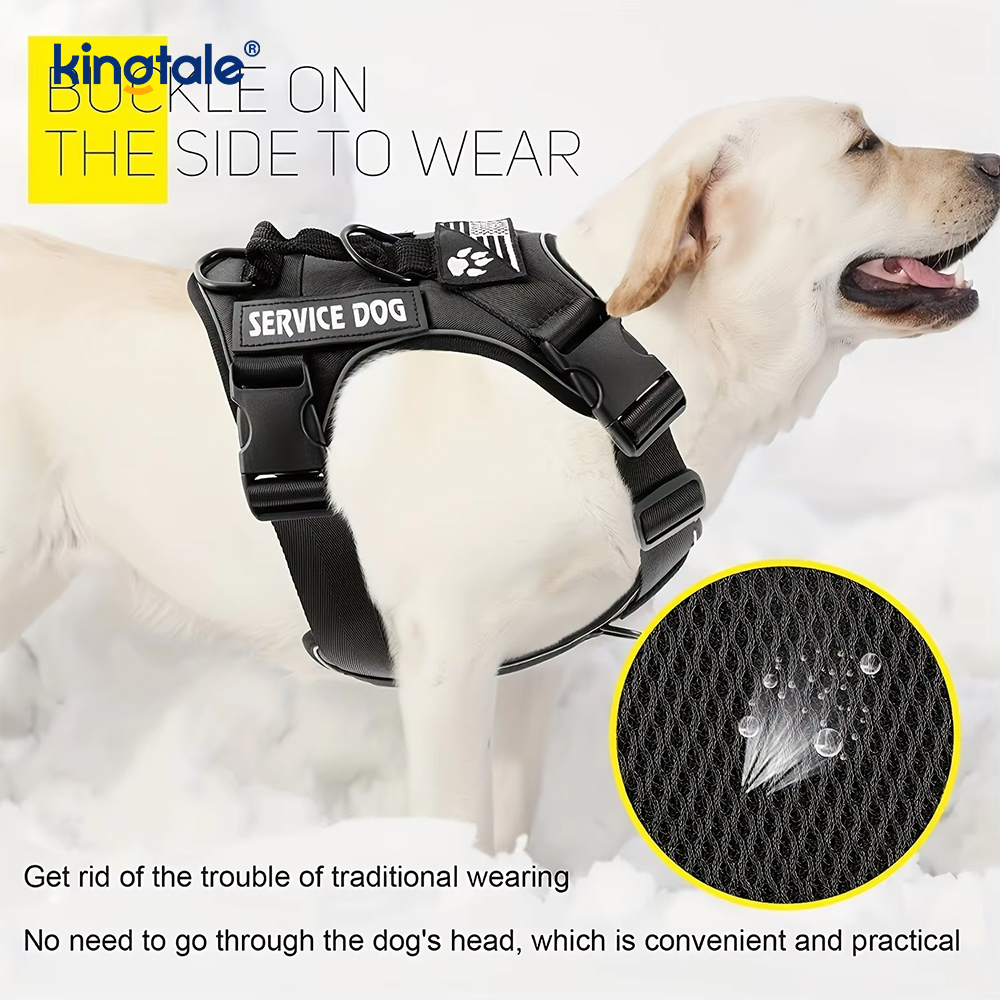 No-Pull Reflekterende Taktisk Heavy Duty Taktisk Hundesele til store hunde