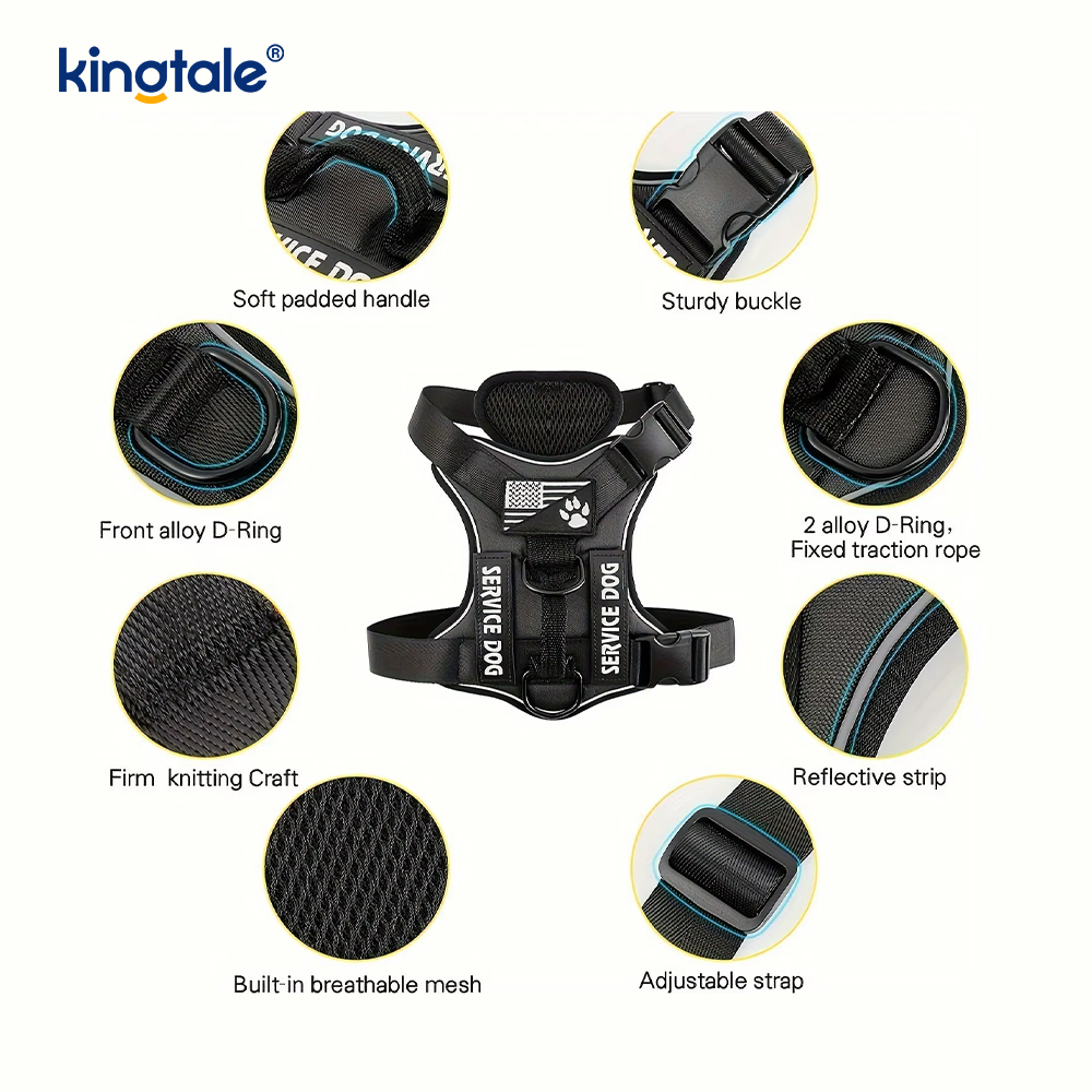 No-Pull Reflekterende Taktisk Heavy Duty Taktisk Hundesele til store hunde