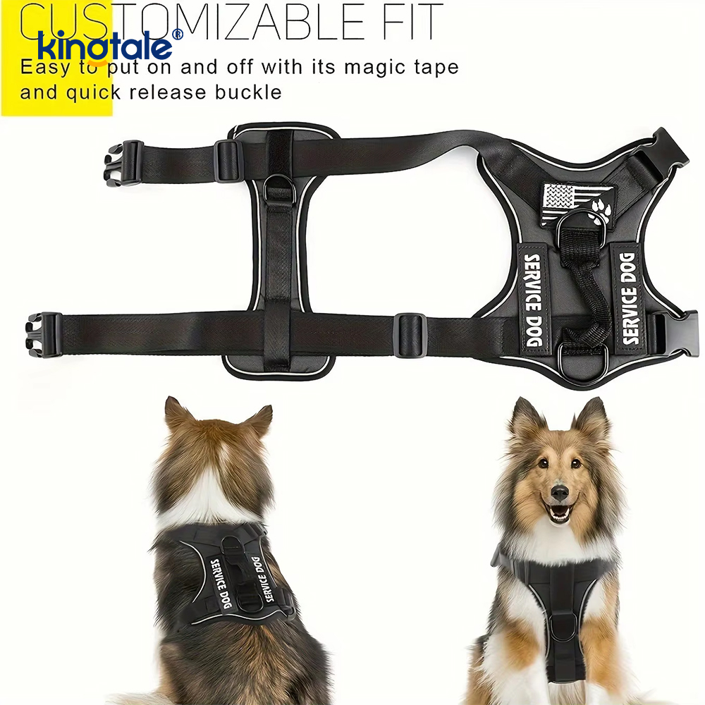 No-Pull Reflekterende Taktisk Heavy Duty Taktisk Hundesele til store hunde