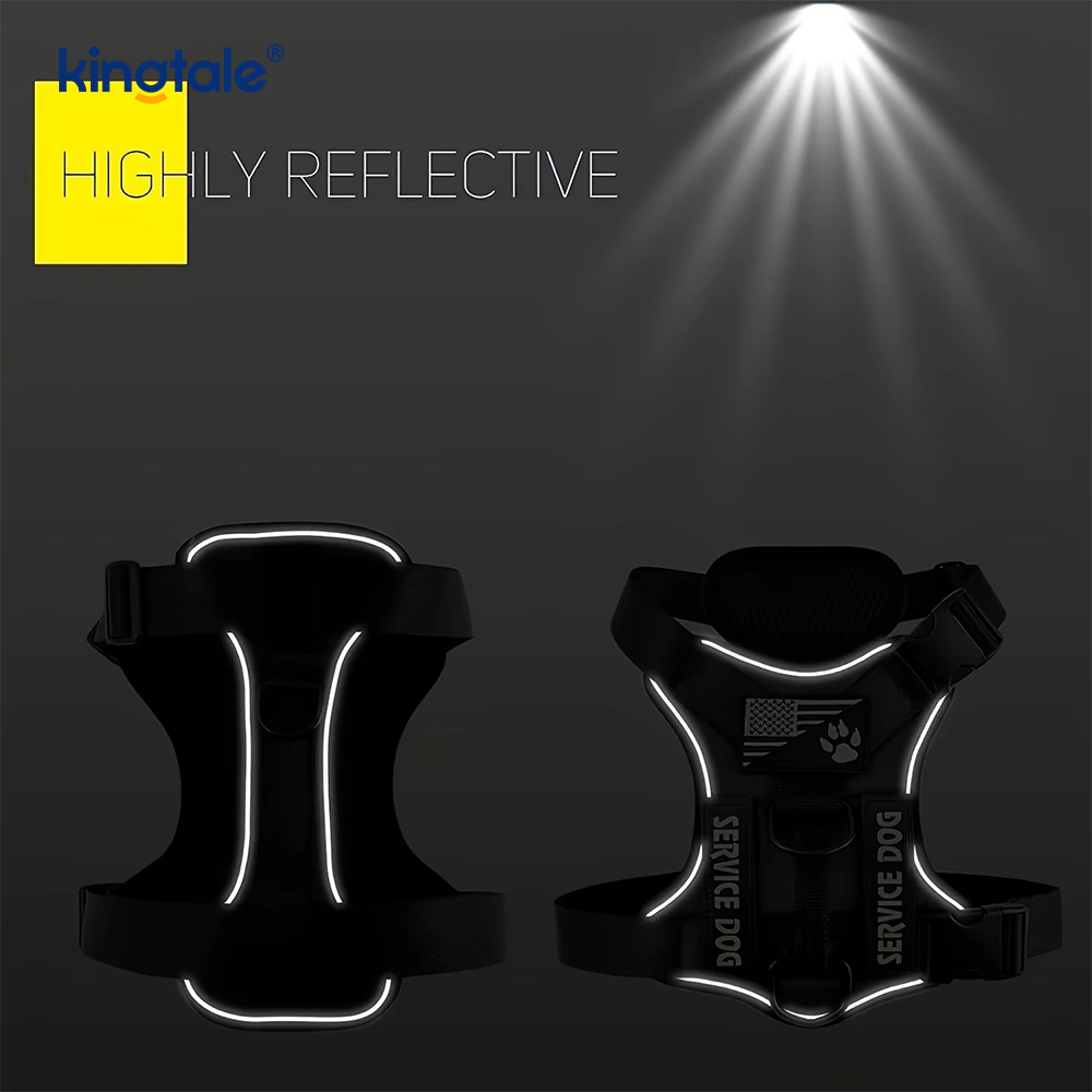 No-Pull Reflekterende Taktisk Heavy Duty Taktisk Hundesele til store hunde