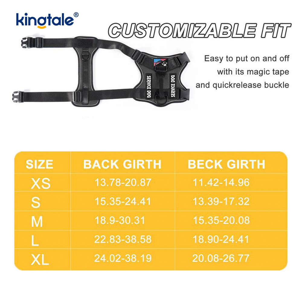 No-Pull Reflekterende Taktisk Heavy Duty Taktisk Hundesele til store hunde