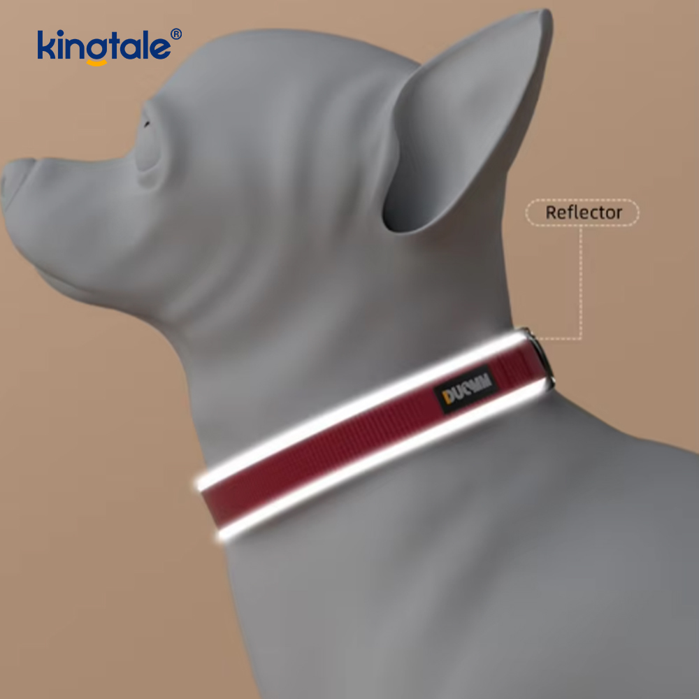 Justerbar polyester kæledyr hund kat hvalp sikker blinkende halsbånd
