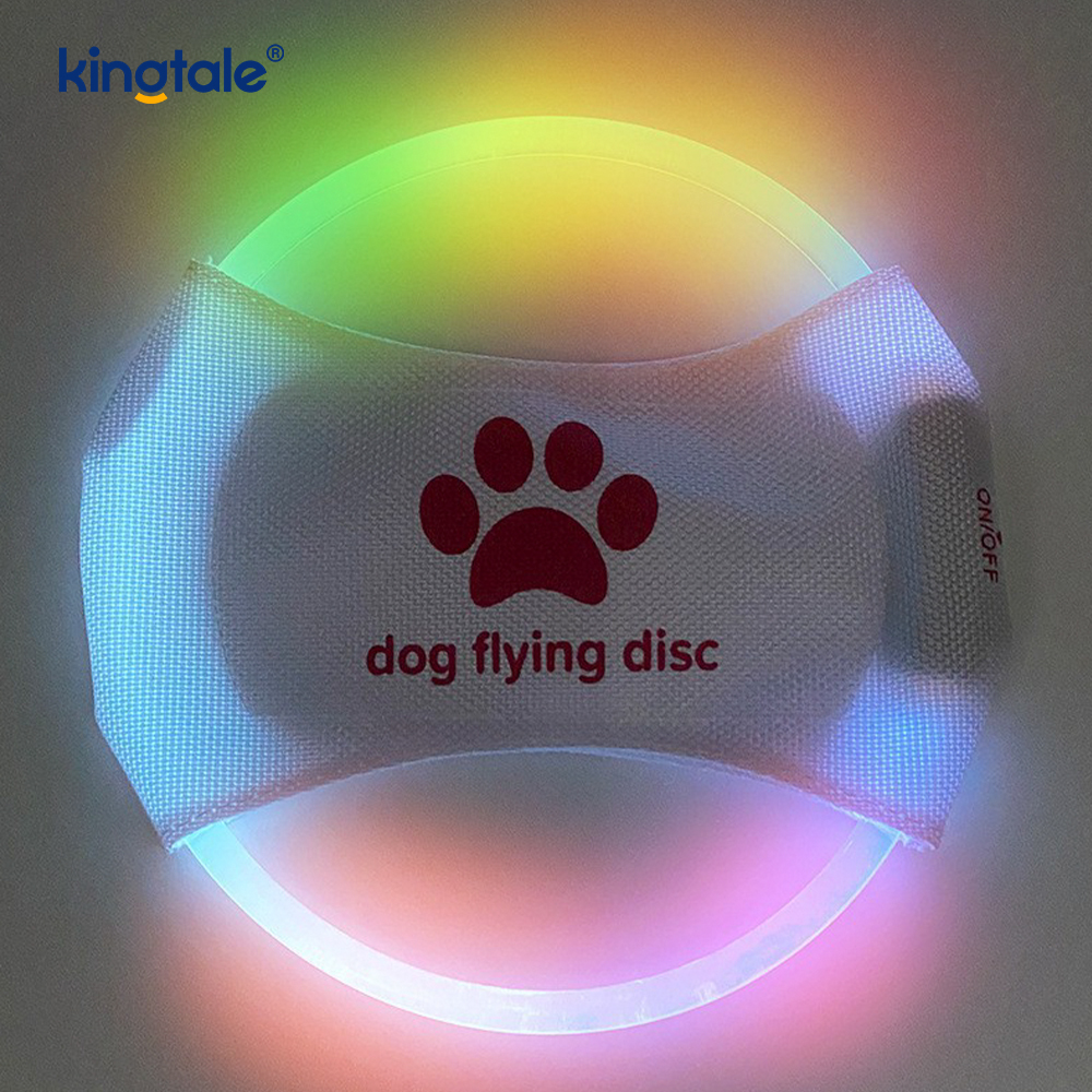 LED genopladeligt lys-up frisbee hundetræningslegetøj til kæledyr