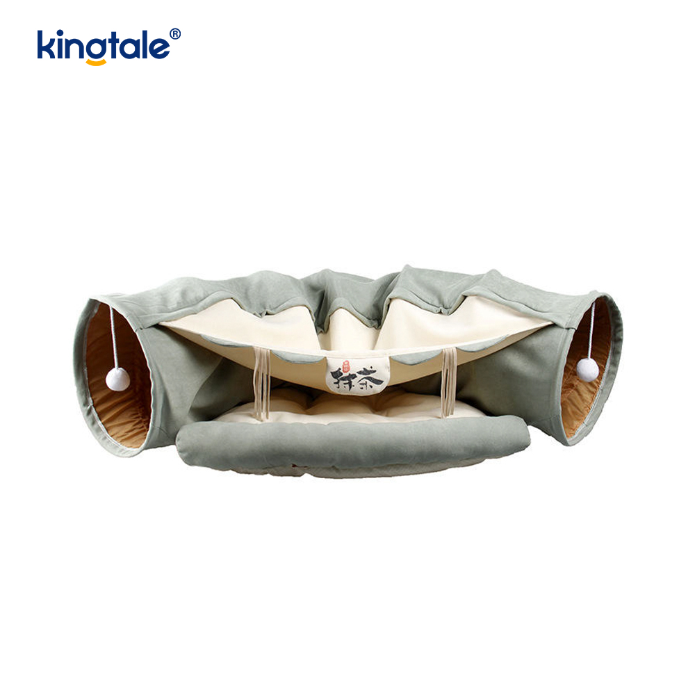 Sammenklappelig Cat Play Tunnel Interactive Toy Maze Cat House Tunnels Indendørs
