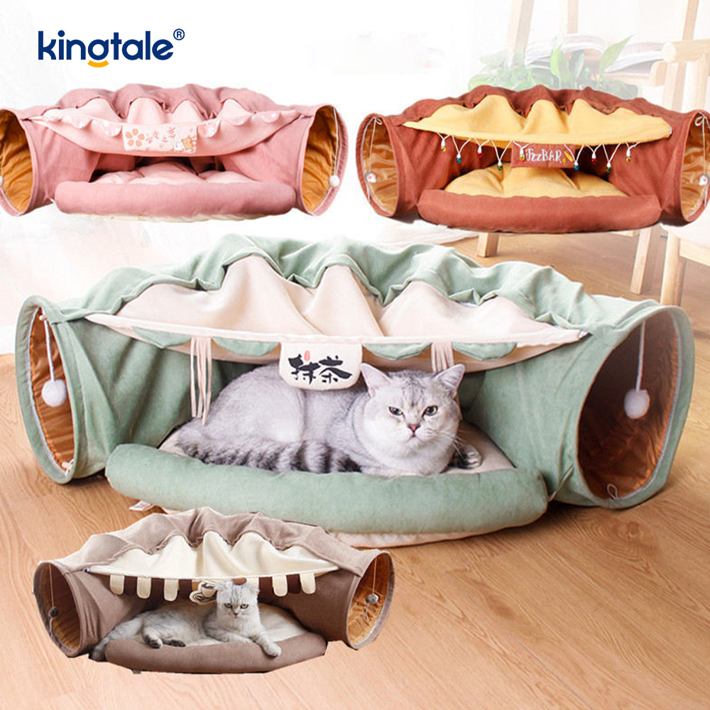 Sammenklappelig Cat Play Tunnel Interactive Toy Maze Cat House Tunnels Indendørs