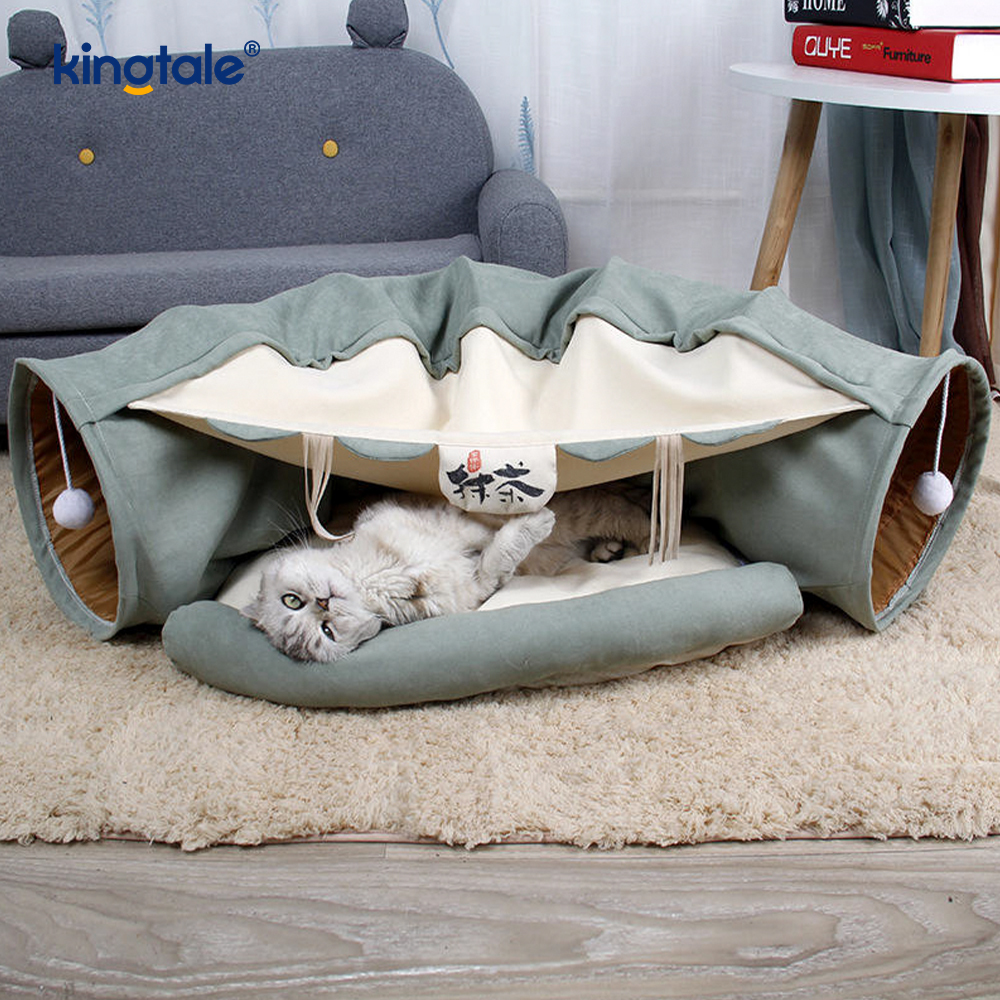 Sammenklappelig Cat Play Tunnel Interactive Toy Maze Cat House Tunnels Indendørs