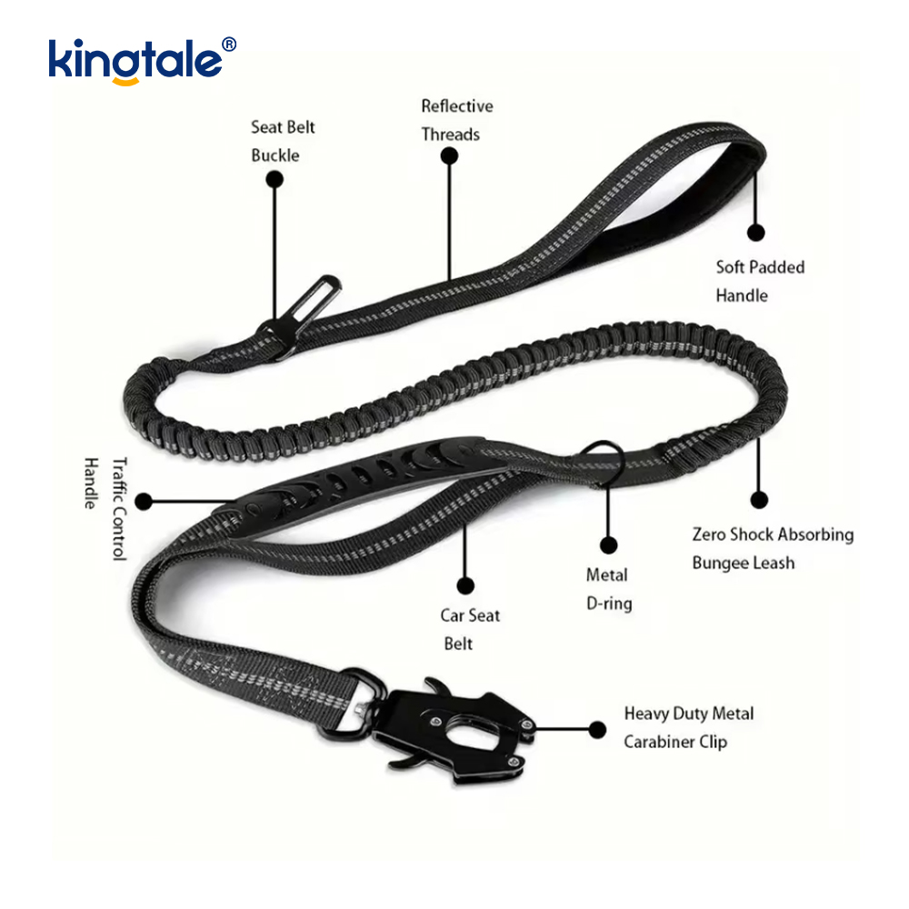 Reflekterende Nylon Sikkerhedssnor Elastik Buffer Solid Hunde Autostol