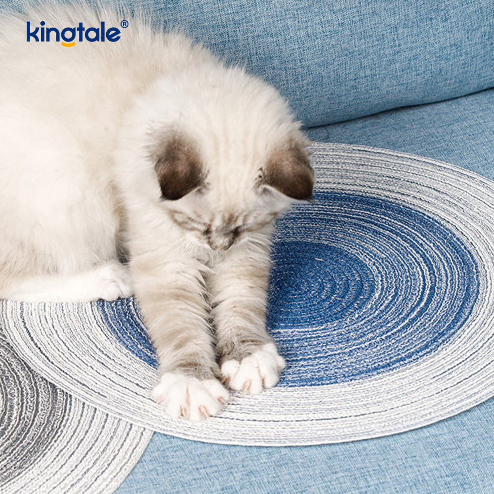 Naturlig Sisal Cat Scratcher Mat Vandret Cat Gulv Ridse Pad Tæppe