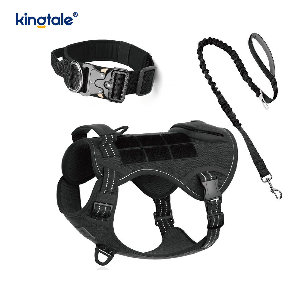 Træningsnylon No Pull Hundehalsbånd Leash Selesæt med kontrol