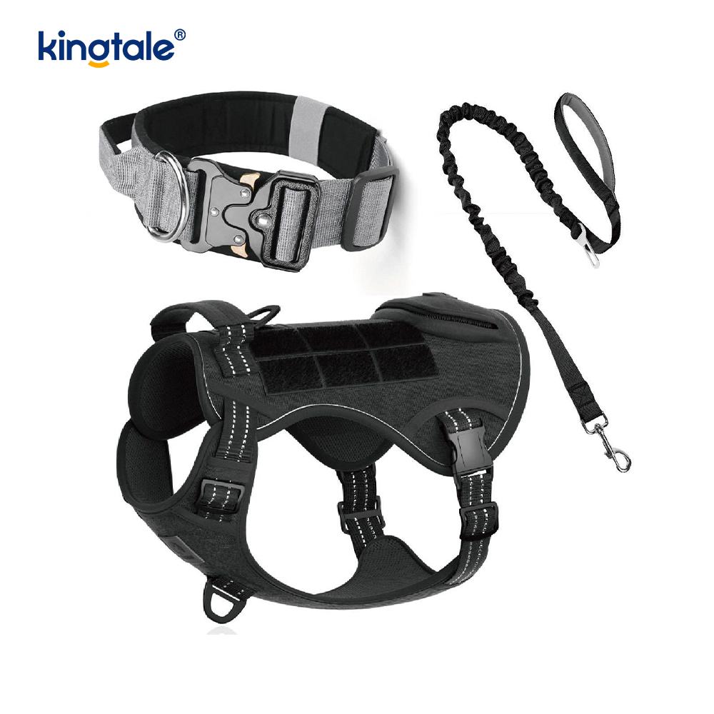 Træningsnylon No Pull Hundehalsbånd Leash Selesæt med kontrol