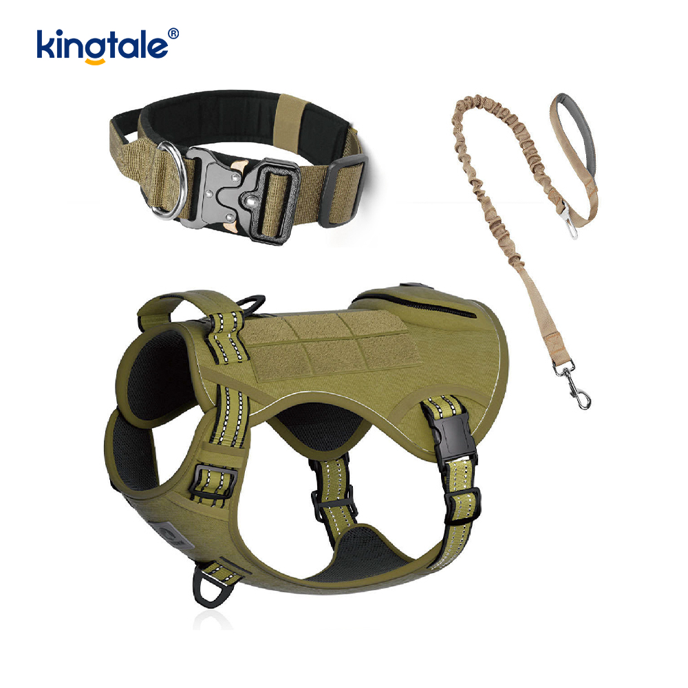Træningsnylon No Pull Hundehalsbånd Leash Selesæt med kontrol