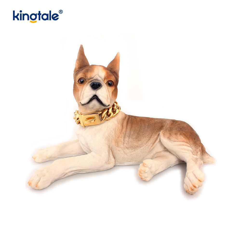 Modebelagt rustfrit stål Pet Cuban Link Dog Choke Chain Halsbånd
