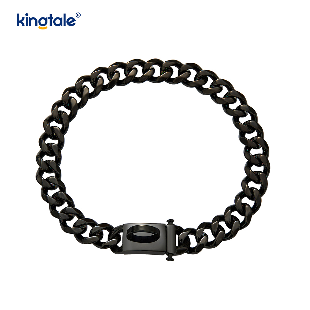 Modebelagt rustfrit stål Pet Cuban Link Dog Choke Chain Halsbånd